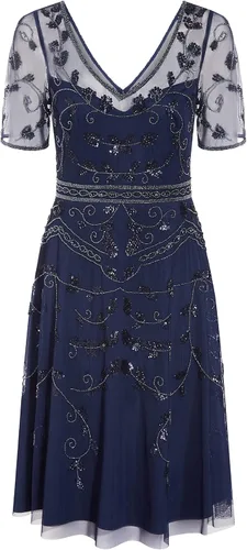 Vista 5 de Adrianna Papell Vestido midi con cuentas para mujer