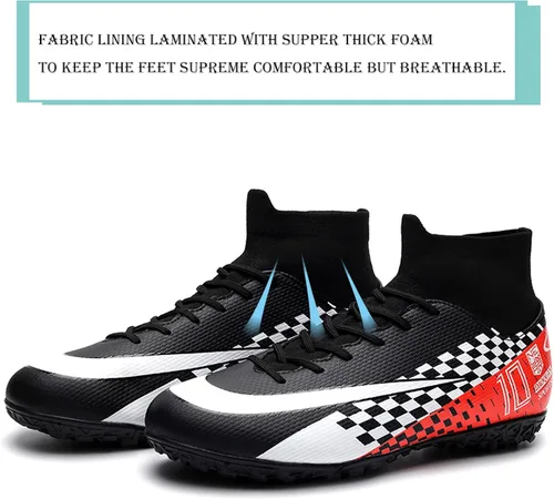 Vista 4 de WINGFAI Zapatos de fútbol para hombre zapatos de fútbol profesionales de alta calidad transpirables para exteriores e interiores tenis