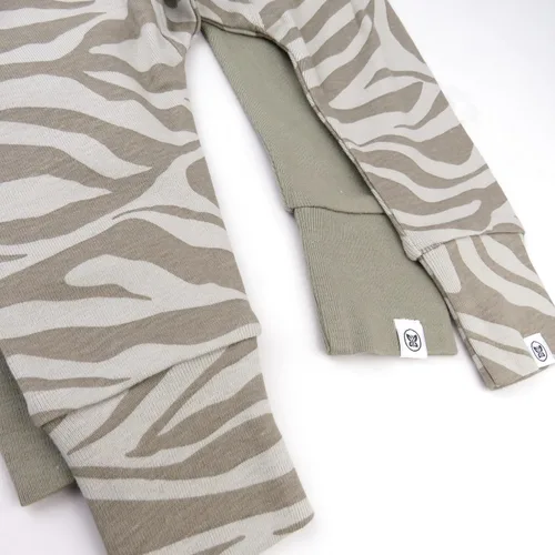 Vista 2 de HonestBaby Honest Pants Joggers 100% algodón orgánico para bebés y niños pequeños, niños, niñas, unisex, paquete de 2 unidades, Zanzíbar Zebra