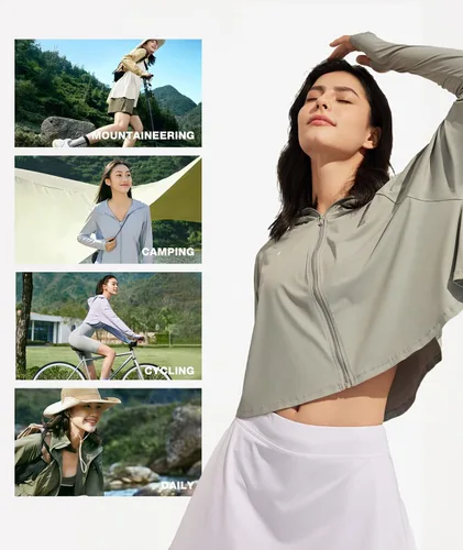Vista 5 de Women's UPF 50+ Cropped Sun Protection Jacket - Perfect for Summer Outdoor Activities