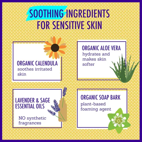 Vista 6 de California Kids Shampoo + Gel de baño Chillax Lavender Body Wash Cuidado suave de la piel para niños + adolescentes 100% a base de plantas