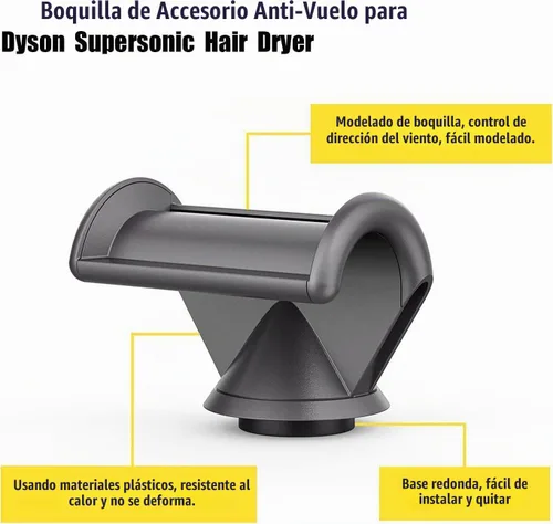 Vista 6 de Accesorio de boquilla anti-vuelo para secador de pelo Dyson Supersonic HD01 HD02 HD03 HD04 HD08