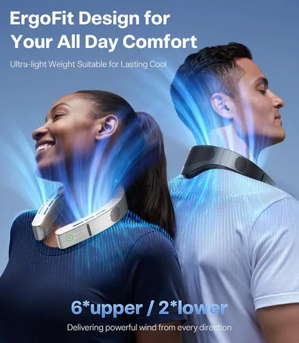 Vista 8 de TORRAS COOLiFY Cyber・2025 - Aire Acondicionado de Cuello con IA Insignia, Ventilador Portátil de Cuello de Enfriamiento Inmersivo Definitivo 【N.º 1