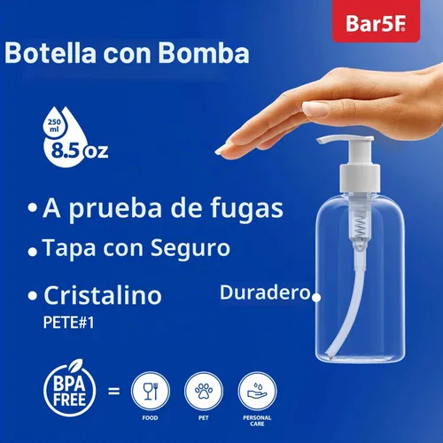 Vista 2 de Bar5F Dispensador de botellas con bomba vacía de 8.5 onzas, paquete de 2