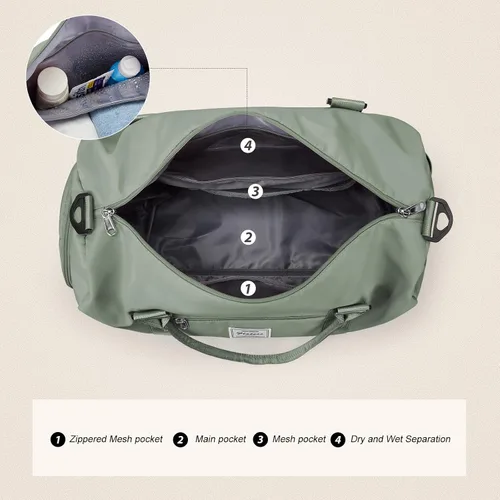 Vista 5 de Bolsa de gimnasio para hombres con compartimento para zapatos y bolsillo húmedo, mochila deportiva para natación, yoga, bolsa de viaje impermeable