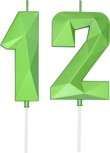 Vista 56 de DERVENTA Vela Grande de Cumpleaños Número 3D Verde Luminoso de 3.7 Pulgadas Celebración de Fiesta Aniversario Decoración Adorno para Pastel 1 Pieza