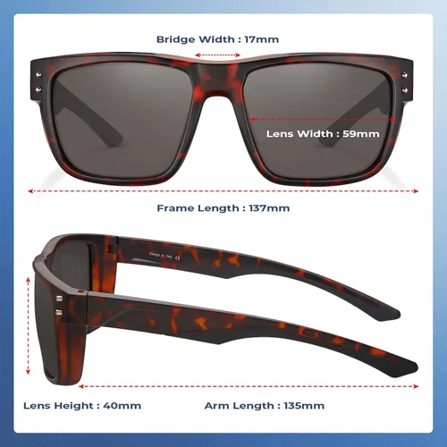 Vista 6 de Carfia Gafas de sol polarizadas clásicas para hombres, deportes al aire libre, senderismo, navegación, pesca marina, sombras cuadradas envolventes