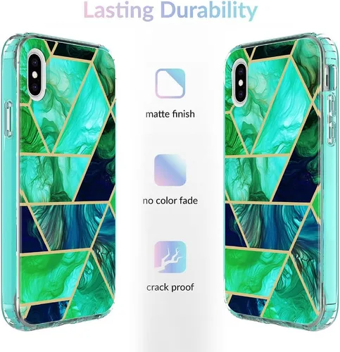 Vista 8 de Jeylly Funda para iPhone X, funda para iPhone Xs con protector de pantalla de vidrio templado y protector de lente de cámara, resistente grado