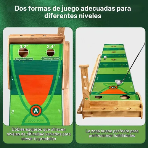Vista 2 de Wekin Indoor Putting Green with Auto Ball Return,11 Foot Golf Putting Mat