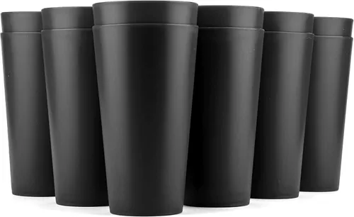 Vista 7 de KX-WARE Vasos de plástico de 32 onzas, vasos grandes para beber, juego de 6, color negro