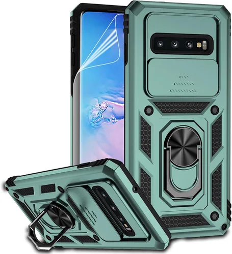 Vista 15 de Funda para Samsung Galaxy S10 con cubierta para lente de cámara, protector de pantalla HD, doble capa de grado militar, probada contra caídas