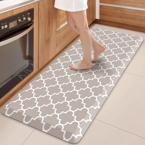 Vista 28 de WISELIFE Tapete de cocina acolchado antifatiga, 17.3 x 28 pulgadas, antideslizante, resistente, de PVC, ergonómico, impermeable, cómodo