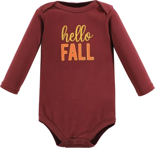 Vista 3 de Hudson Baby Baby-Boy y baby-girl día festivo de manga larga crecer con Me Bodysuits, 4unidades)