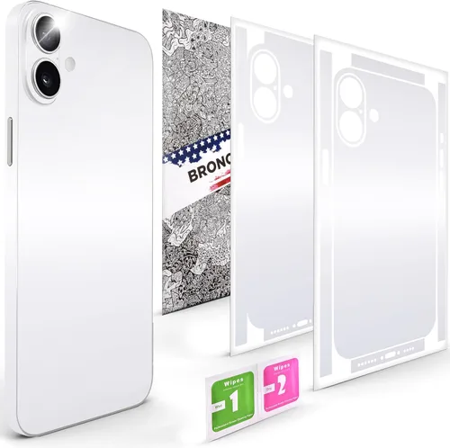 Vista 17 de 2 piezas de Skin Wrap compatibles con iPhone 16 Plus – Película protectora de vinilo delgada para lados y espalda – Ajuste elegante, aspecto premium