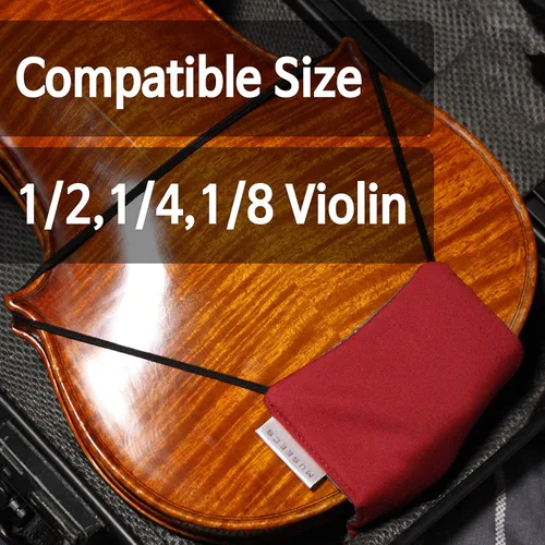 Vista 3 de Funda para mentonera prémium para lección de violín, modelo Guarneri, almohadilla de mentón, algodón puro, perfecta para principiantes, accesorios