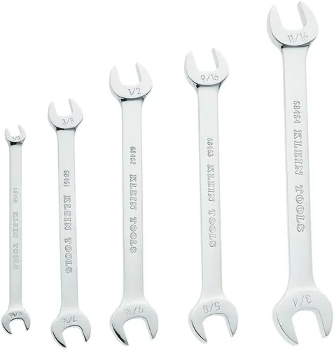 Vista 3 de Klein Tools 68450 Juego de llaves SAE de extremo abierto, 5 piezas con bolsa rodante