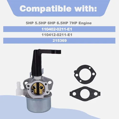 Vista 2 de Kit de carburador 696065 697422 Compatible con 110402 110412 5HP 5.5HP 6HP 6.5HP 7HP para motor de arado Rototiller Troy Generador Intek Motor Bomba