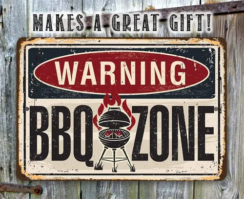 Vista 7 de Letreros de metal duradero para uso en interiores y exteriores, letreros y decoración de barbacoa, decoración y regalo de gran parrilla y barbacoa
