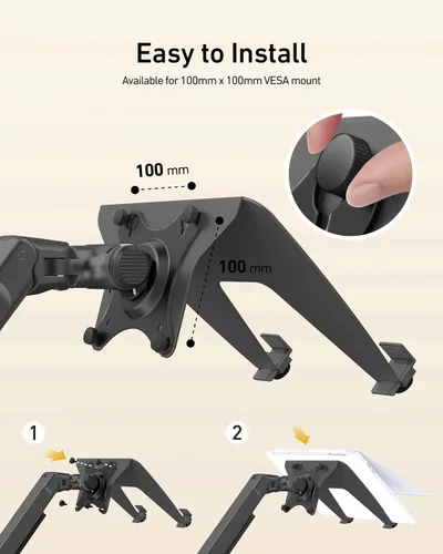 Vista 5 de ergounion Bandeja para portátil para brazo de monitor - Soporte VESA 3.937 x 3.937 in, portátiles de hasta 17.3 pulgadas y 28.6 libras - Bandeja