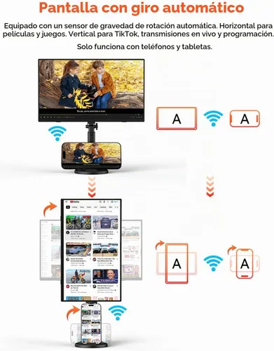 Vista 4 de Monitor portátil inalámbrico de 15.6" 1080P alimentado por batería