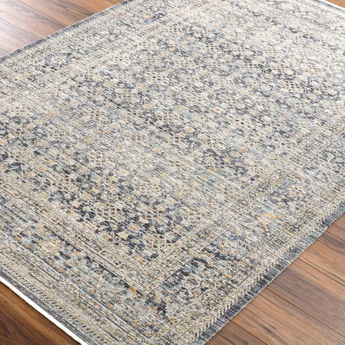 Vista 9 de Livabliss x Becki Owens Margaret Alfombra de Pasillo Vintage Lavable para Exteriores, 2'7" x 7'3", Gris/Carbón, (7' y menos)