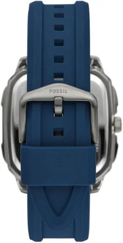 Vista 3 de Fossil Reloj cuadrado de acero inoxidable con inscripción de cuarzo para hombre