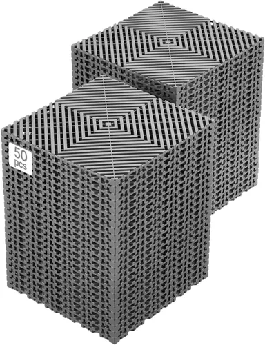 Vista 12 de VEVOR Tapete de Drenaje Entrelazado, Cojín Modular Entrelazado de 12" x 12", 12 Piezas de Tapetes de Drenaje de Empalme, Baldosa de Piso de Drenaje