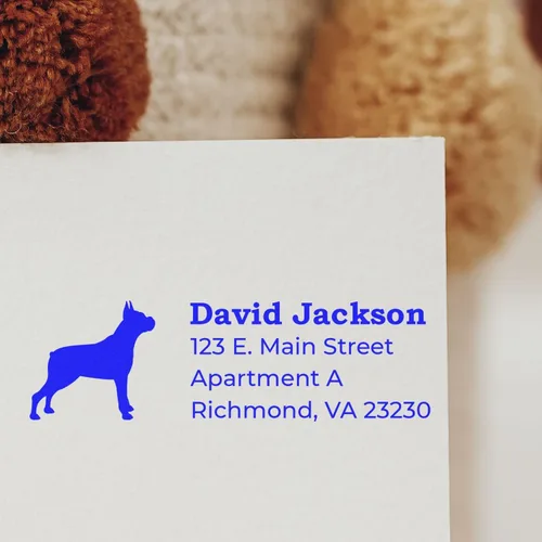 Vista 72 de Airedale Terrier Address Stamp, Custom Airedale Terrier Hand Stamp for Dog Lovers, Duo Rubber Return Address for Pet Owners