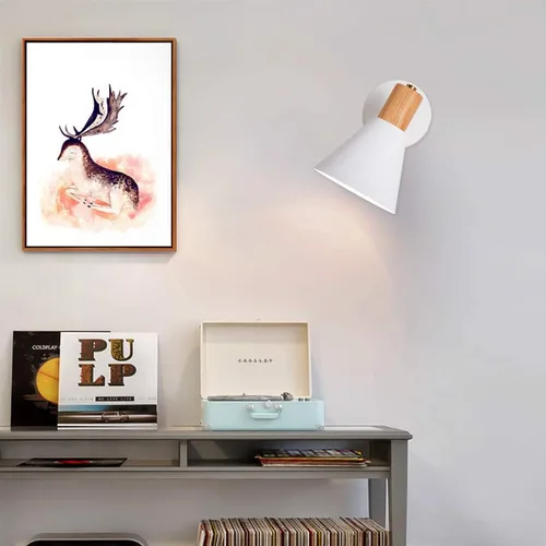 Vista 3 de Apliques de pared, lámpara de pared ajustable blanca para dormitorio industrial, iluminación de lavabo de baño para dormitorio, pasillo, sala