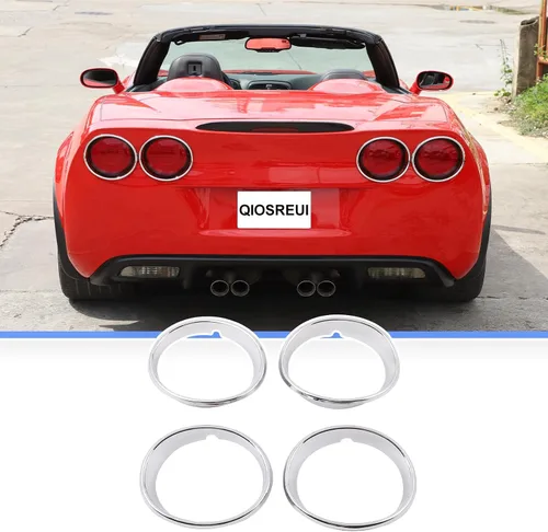 Vista 9 de Anillo de moldura de luz trasera para Chevy Corvette C6 2005-2013, embellecedor de bisel de la luz trasera, cubierta de la luz trasera del maletero