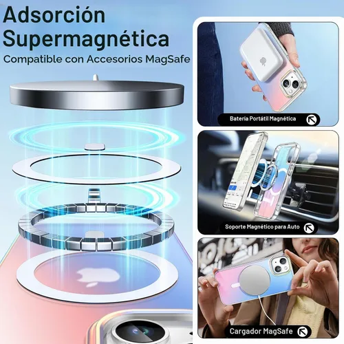 Vista 4 de JETech Funda magnética para iPhone 14, iridiscente