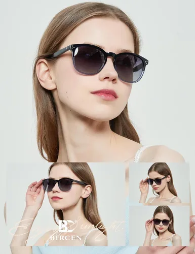 Vista 7 de Gafas de sol polarizadas para mujer con protección UV para mujer, a la moda, grandes sombras con marco de acetato BC2110