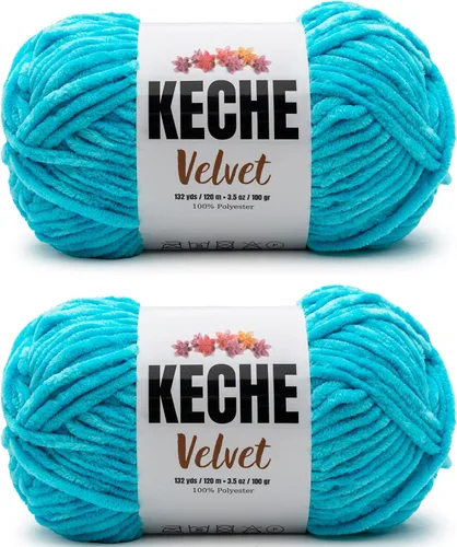 Vista 110 de Keche Hilo para ganchillo, hilo de terciopelo, chenilla suave, manta de bebé voluminosa amigurumi Yarn 3.53 oz (132 yardas) - Arona