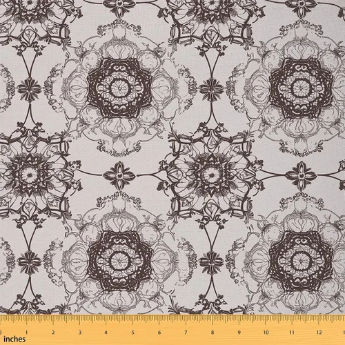 Vista 13 de Feelyou Tela Geométrica Bohemia por Yarda, Tela de Tapicería Étnica a Rayas Bohemia para Sillas, Tela Decorativa de Tradición Retro para Tapicería
