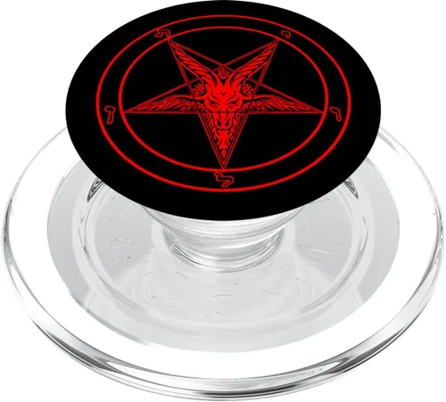 Vista 7 de Pentagram Satanic Pentagram on Black with Baphomet - PopSockets Grip and Stand for Phones and Tablets, Negro