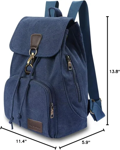 Vista 16 de Mochilas de lona a la moda, bolso casual para compras al aire libre, mochila deportiva, senderismo, viajes, bolsa multiusos, Café, Mochilas