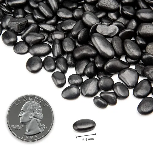 Vista 5 de Piedras pequeñas negras – Piedras decorativas para plantas de roca, piedras pulidas naturales de 3/8 pulgadas, grava para suculentas, grava