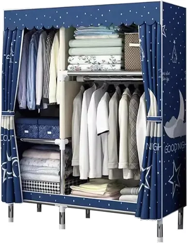 Vista 9 de large closets Portable Wardrobe Closet Thick Metal Frame Closets for Bedroom Cloth Wardrobe Closet for Bedroom Hanging Clothes Closet Space-saving