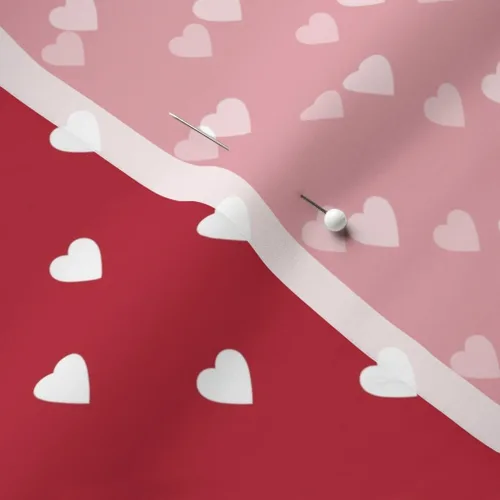 Vista 5 de Spoonflower Tela - Corazones blancos rojo oscuro amor boda San Valentín Día de San Valentín impreso en tela de gasa Fat Quarter - Costura de moda