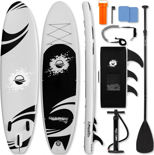 Vista 9 de SereneLife Tabla de remo inflable de 10 pies 6 pulgadas con accesorios de SUP de alta calidad, diseño estable de 32 pulgadas de ancho
