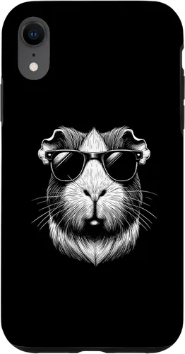 Vista 7 de iPhone 15 Cool conejillo de indias con gafas de sol de conejillo de indias amante caso
