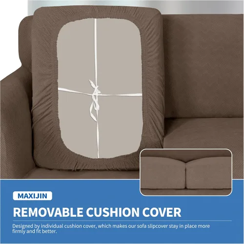 Vista 56 de MAXIJIN 2 piezas de fundas para silla con brazos, funda para silla de sofá para sala de estar, funda elástica para perros para una silla con 1 cojín