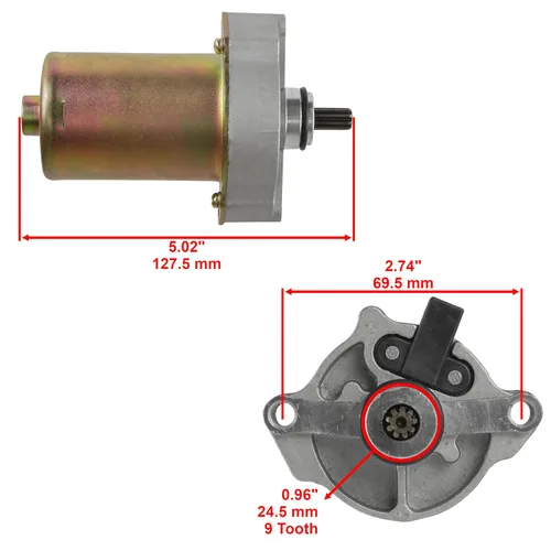 Vista 2 de Caltric Motor de arranque compatible con Yamaha Raptor 90 Yfm90R 2009 2010 2011 2012 2013
