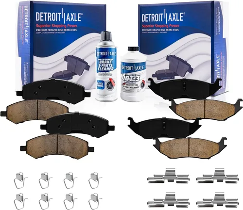 Vista 17 de Detroit Axle - Kit de freno delantero para Ford 2000-2005 Excursion 1999-2004 F-250 F-350 Super Duty Pinza de freno de disco con soporte Pastillas