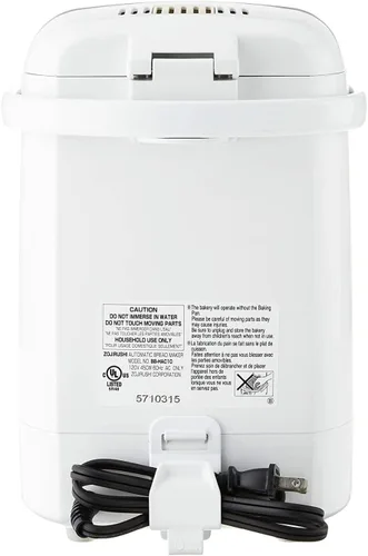 Vista 5 de Zojirushi BB-HAC10 Home Bakery panificadora programable mini de 1 libra, color blanco Bakes 1-Lb Loaves, 13-Hour Delay Timer, Quick-Bake under 2