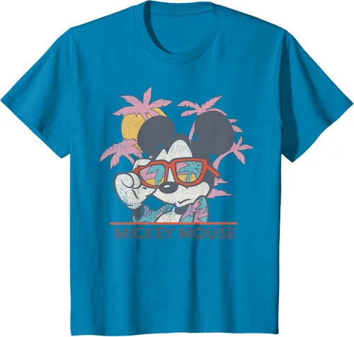 Vista 37 de Disney Mickey and Friends Mickey Mouse Tropical Retrato Camiseta S Negro