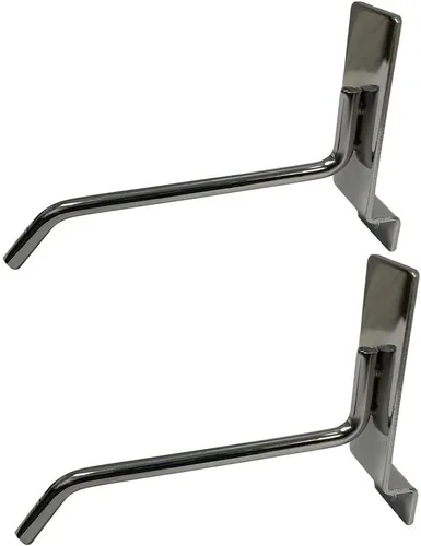 Vista 2 de 4" Slatwall Hooks,Chrome,Hanger Display,Display Panel Hooks Wire Metal 24 Pc Set