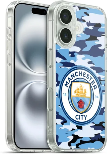 Vista 139 de Head Case Designs Funda de gel con licencia oficial del Manchester City Man City FC Blue Moon Badge Camou [protección de grado militar] compatible