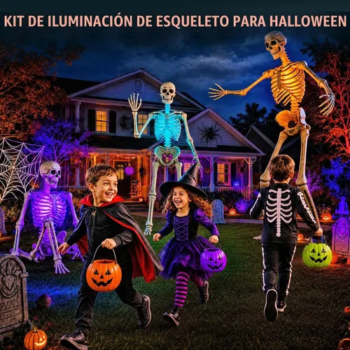 Vista 7 de Kit de iluminación de esqueleto de Halloween, luz de corazón latiendo 1 Paquete