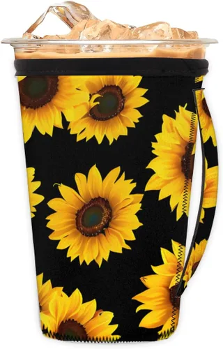 Vista 10 de Funda aislante reutilizable de neopreno con piel de camuflaje del ejército para bebidas, con asa, para la mayoría de cafés o bebidas heladas, 16-18